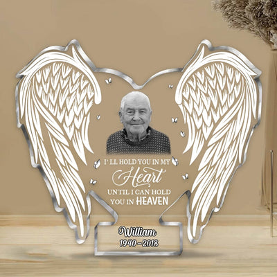 Memorial Upload Photo Heart Wings, A Big Piece Of My Heart Lives In Heaven Personalized Acrylic Plaque LPL30OCT23TT1 Acrylic Plaque HumanCustom - Unique Personalized Gifts Made Just for You S (10cm)