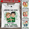 Doll Couple Making Heart, Annoying Each Other For Many Years Still Going Strong - Gift For Couples, Husband Wife, Personalized T-shirt & Hoodie LPL31JAN23TP2 White T-shirt and Hoodie Humancustom - Unique Personalized Gifts