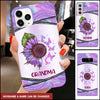 Hologram Sunflower Grandma- Mom Loves Her Butterfly Kids Personalized Glass Phone Case LPL31MAY22NY1 Glass Phone Case Humancustom - Unique Personalized Gifts