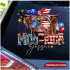 4th of July American Cowwestern Moo-Rica Love Highland Cow Cattle Farm Personalized Sticker Decal LPL31MAY23NY1