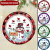 Colorful Christmas Snowman Grandma Mom Sweet Heart Kids Personalized Ornament LPL31OCT22NY1 Circle Ceramic Ornament Humancustom - Unique Personalized Gifts Pack 1