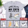 My Cats Were Siting On Me Personalized Cat T-Shirt Nla-16Nq010 2D T-shirt Dreamship S White