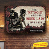 The Tattooist And His Inked Lady Live Here Personalized Metal Sign Metal Sign Human Custom Store 30 x 45 cm - Best Seller