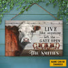 Live like someone left the gate open Personalized Wood Sign NLA14JUN21DD3 Wood Sign Human Custom Store 12 x 8 in
