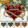 Blessed Grandma Mom Hand Print Infinity Heart Personalized Wood Ornament NLA22OCT21TT2 Wood Custom Shape Ornament Humancustom - Unique Personalized Gifts