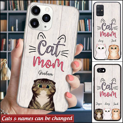 Personalized Cat Mom Phone case NLA24FEB22SH1 Silicone Phone Case Humancustom - Unique Personalized Gifts
