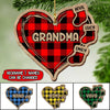 Heart Christmas Socks Mom Grandma Personalized Wood Ornament NLA22OCT21TP1 Wood Custom Shape Ornament Humancustom - Unique Personalized Gifts