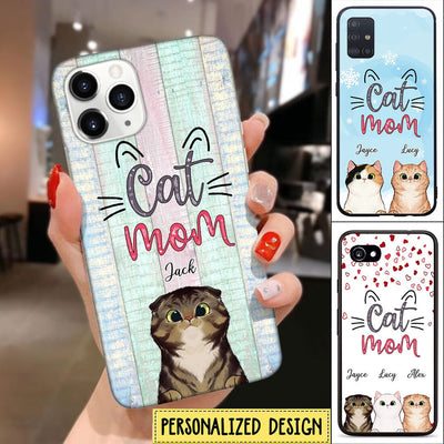 Personalized Cat Mom Phone case NLA24FEB22SH1 Silicone Phone Case Humancustom - Unique Personalized Gifts
