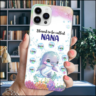 Blesed to be called Grandma Nana Mimi Auntie Personalized Dolphin Phone Case NTA04JUL23KL1