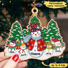 Personalized Snowmans Christmas Tree Ornament - Grandma with Grandkids NTA04NOV22CT1 Wood Custom Shape Ornament Humancustom - Unique Personalized Gifts Pack 1