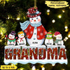 Personalized Snowmans Grandma And Grandkids Ornament - Grandma with Grandkids NTA07NOV22CT1 Wood Custom Shape Ornament Humancustom - Unique Personalized Gifts Pack 1