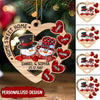 Personalized Nickname Family Snowman Heart-shaped Ornament NTA10NOV22NY1 Wood Custom Shape Ornament Humancustom - Unique Personalized Gifts Pack 1