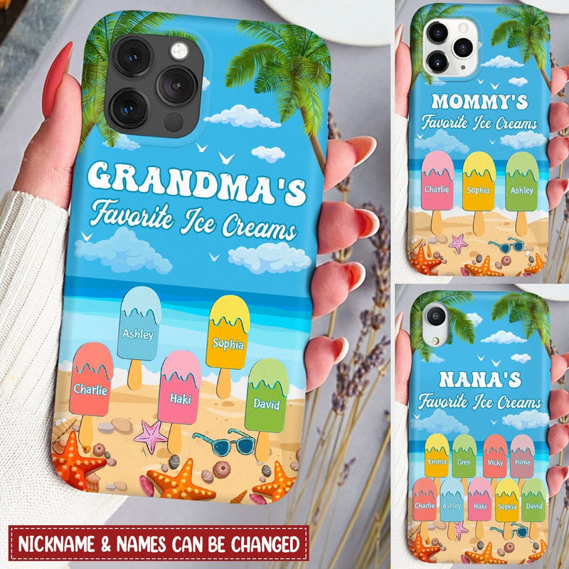 Grandma's Favorite Ice Creams Hello Summer Personalized Phone Case For Grandma Mom Auntie