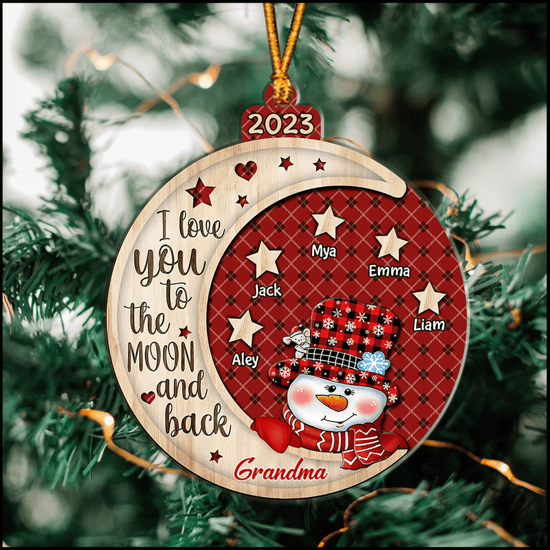 Cute Christmas Snowmy Grandma Mom Hugging Sweet Heart Kids Personalize -  HumanCustom - Unique Personalized Gifts Made Just for You