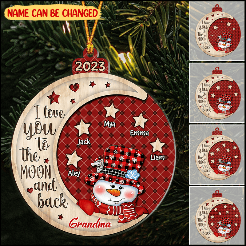 Pinky Glitter Christmas Snowman Grandma Mommy Hanging Snowball Kids Pe -  HumanCustom - Unique Personalized Gifts Made Just for You