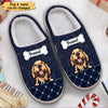 Personalized Dog Navy Blue Color Leather Pattern Plush Slippers - Gift for Dog lovers NTA12NOV22TT1 Plush Slipper Humancustom - Unique Personalized Gifts For man US4(EU38)