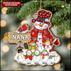 Personalized Christmas Snowman Grandma Nana Wood Custom Shape Ornament NTA17NOV22TT3 Wood Custom Shape Ornament Humancustom - Unique Personalized Gifts Pack 1