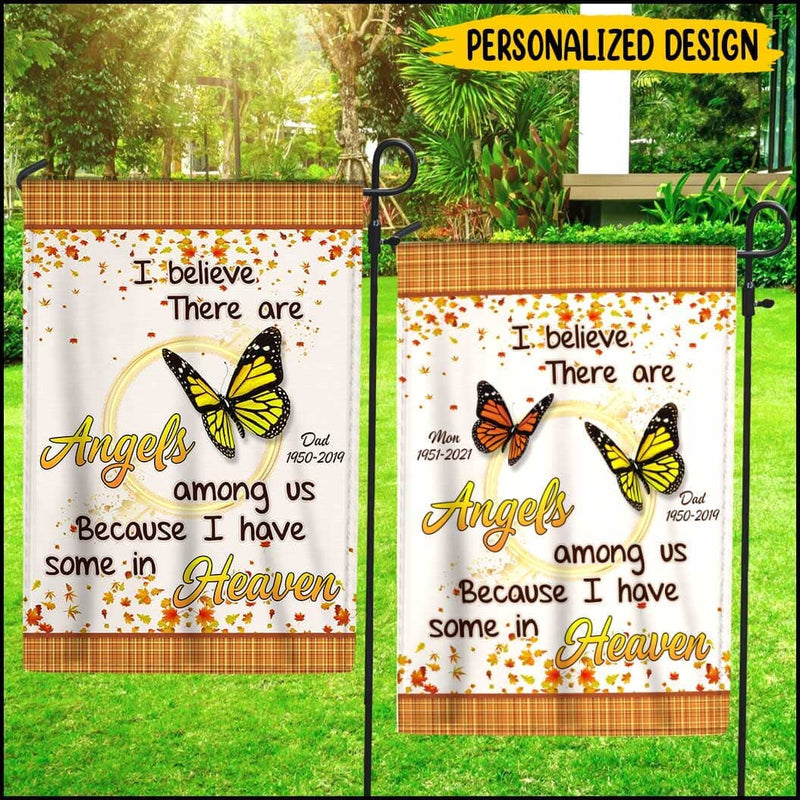 Discover I believe there are angles among us Personalized Garden house flag Memorial