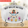 Best Grillin' Dad Ever Handprints Grandpa With Grandkids Personalized Platter NTA22MAY23NA1 Platter Humancustom - Unique Personalized Gifts