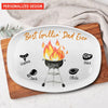 Best Grillin' Papa Ever Personalized Platter For Dad Grandpa Papa NTA22MAY23NA2 Platter Humancustom - Unique Personalized Gifts