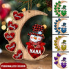Snowman Nana Grandma Mom With Heart Personalized Ornament NTA22NOV22NY1 Wood Custom Shape Ornament Humancustom - Unique Personalized Gifts