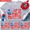 Personalized Flower With USA FLag Grandma And Grandkids Independence Day T-shirt For Nana Mimi Auntie NTA23MAY23NA1