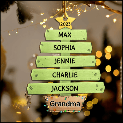 Family is everything - Personalized custom ornament wood custom shaped christmas - Gift for Family members Grandma Mom NTA25OCT23KL1