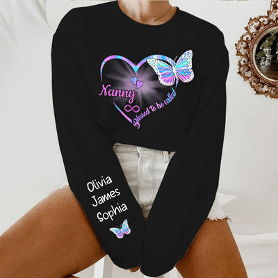 Blessed to be called Grandma Mommy Auntie - Personalized 2d sweatshirt sleeve custom NTA25OCT23TT1 Black T-shirt and Hoodie HumanCustom - Unique Personalized Gifts Made Just for You