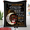 Personalized Snowman on the moon with heart grandkids Blanket - Gift for granddaughter daughter from grandma NTA30NOV22NY1 Fleece Blanket Humancustom - Unique Personalized Gifts Medium (50x60in)