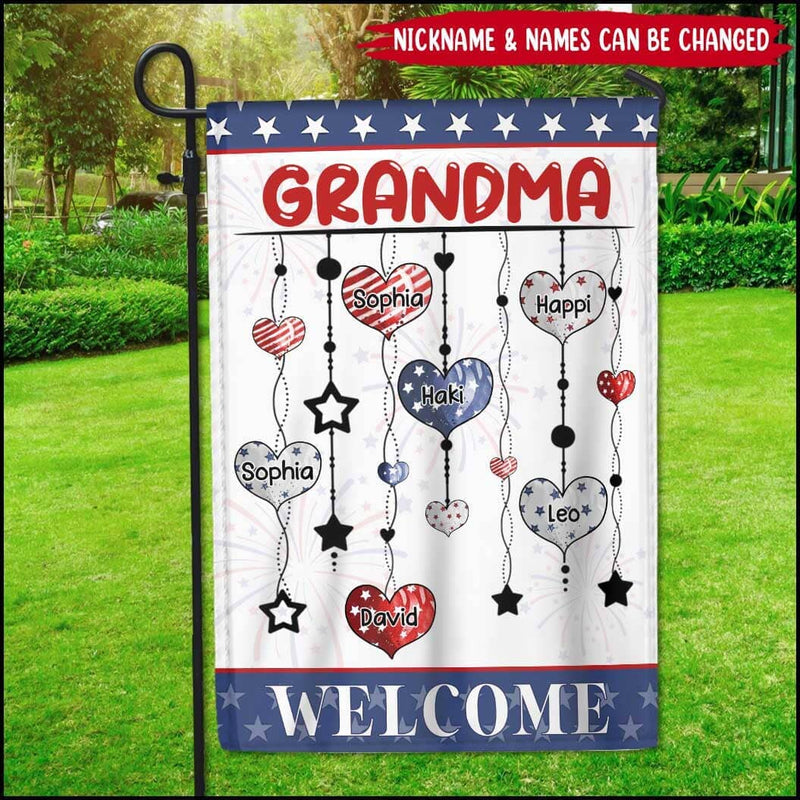 Discover Personalized 4th of july heart welcome Grandma's House Garden - Gift for Nana Mom Auntie Independence day