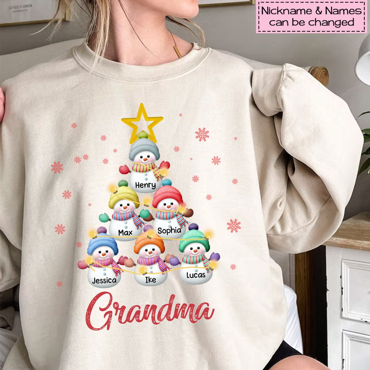 Personalized Snowman Kids Christmas Tree Sweatshirt - NTD01NOV23VA2 2d sweatshirt HumanCustom - Unique Personalized Gifts Made Just for You Sweatshirt White S