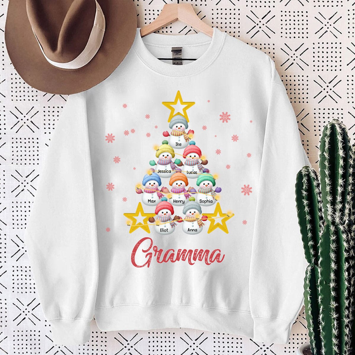 Personalized Snowman Kids Christmas Tree Sweatshirt - NTD01NOV23VA2 2d sweatshirt HumanCustom - Unique Personalized Gifts Made Just for You 