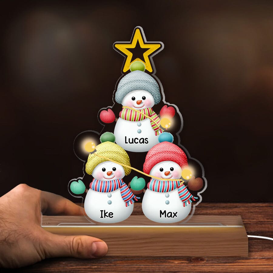 Personalized Snowman Kids Light Lamp For Christmas - NTD02NOV23VA4 Acrylic Plaque LED Lamp Night Light HumanCustom - Unique Personalized Gifts Made Just for You 