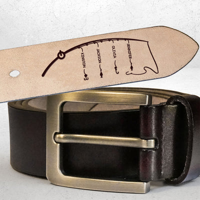 Grandpa The Man. The Myth. The Legend - Personalized Engraved Leather Belt NTD03APR24VA1