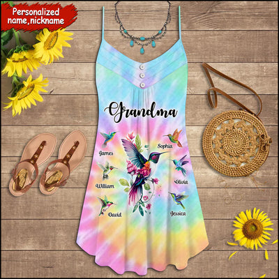 Personalized Summer Dress Hummingbird Grandma Custom Kids - NTD04APR24TT1