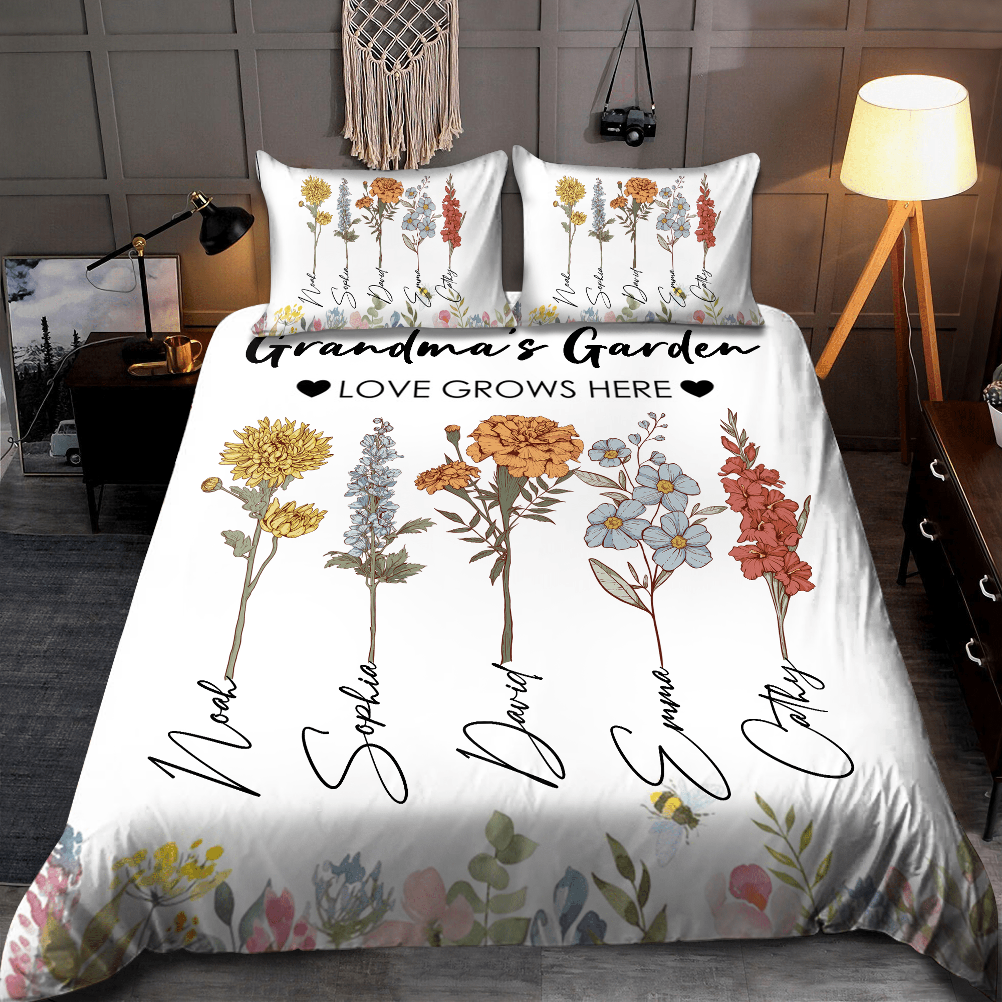 Grandma's Garden is Her Children Customized Bedding Set - NTD04DEC23KL1 Bedding Set HumanCustom - Unique Personalized Gifts Made Just for You 