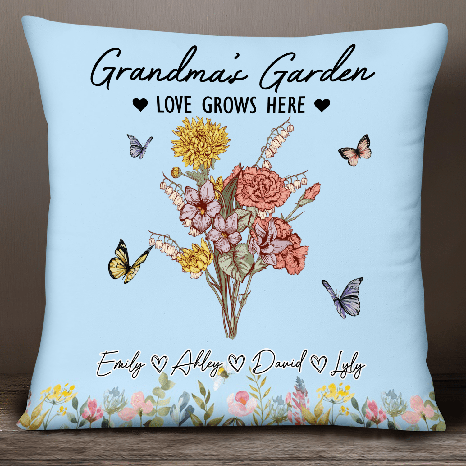 Grandma's Garden Custom Name Kids - Personalized Pillow - NTD04DEC23KL4 Pillow HumanCustom - Unique Personalized Gifts Made Just for You 