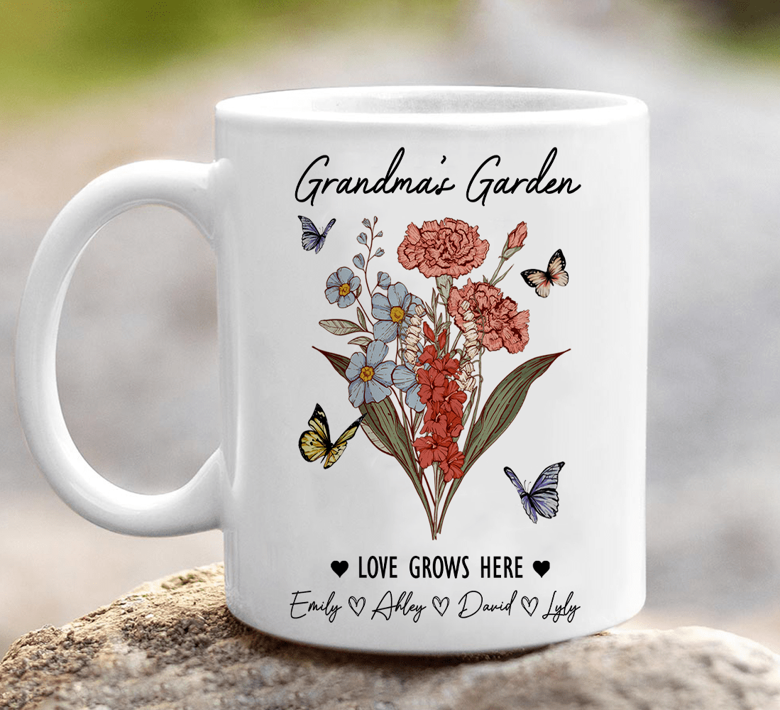 Grandma's Garden Custom Name Kids - Personalized White Mug - NTD04DEC23KL5 White Mug HumanCustom - Unique Personalized Gifts Made Just for You 