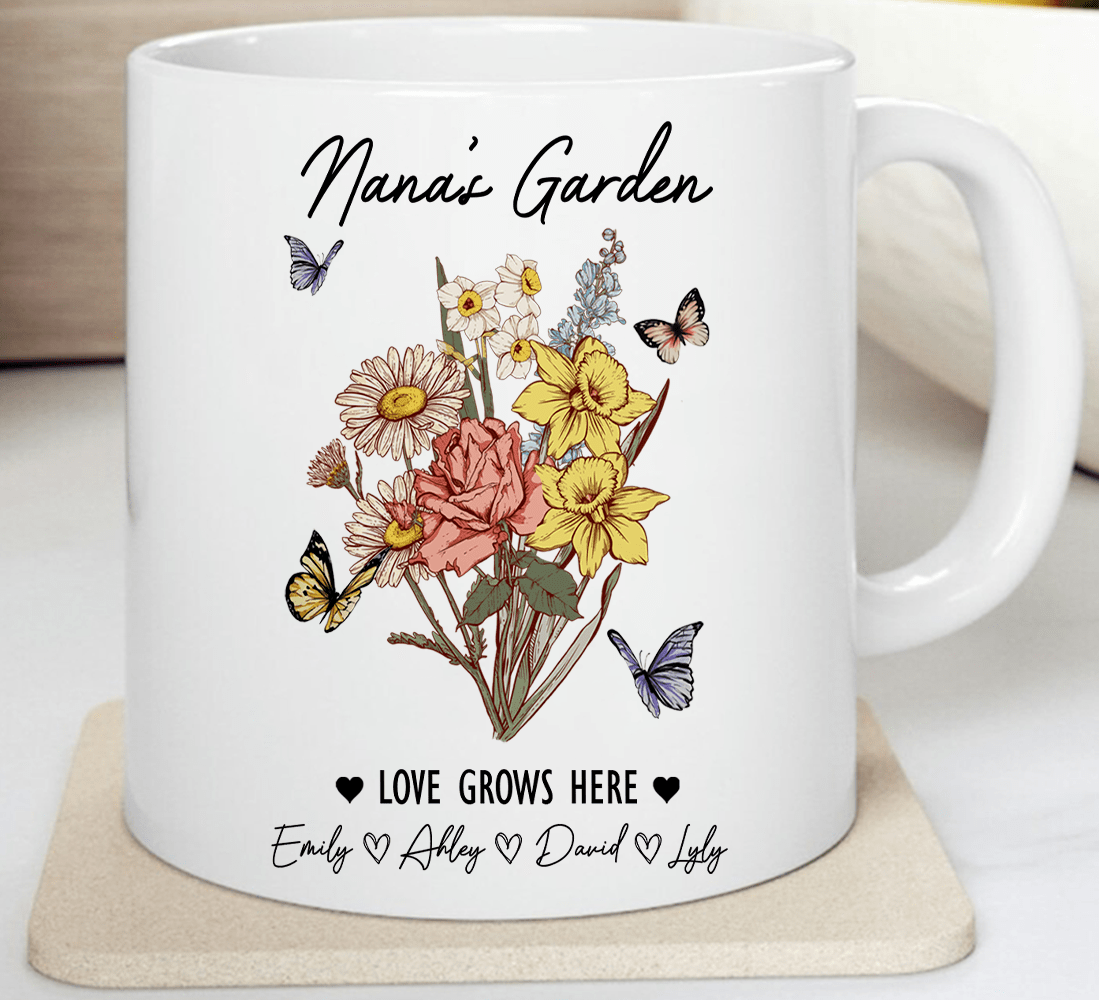 Grandma's Garden Custom Name Kids - Personalized White Mug - NTD04DEC23KL5 White Mug HumanCustom - Unique Personalized Gifts Made Just for You 