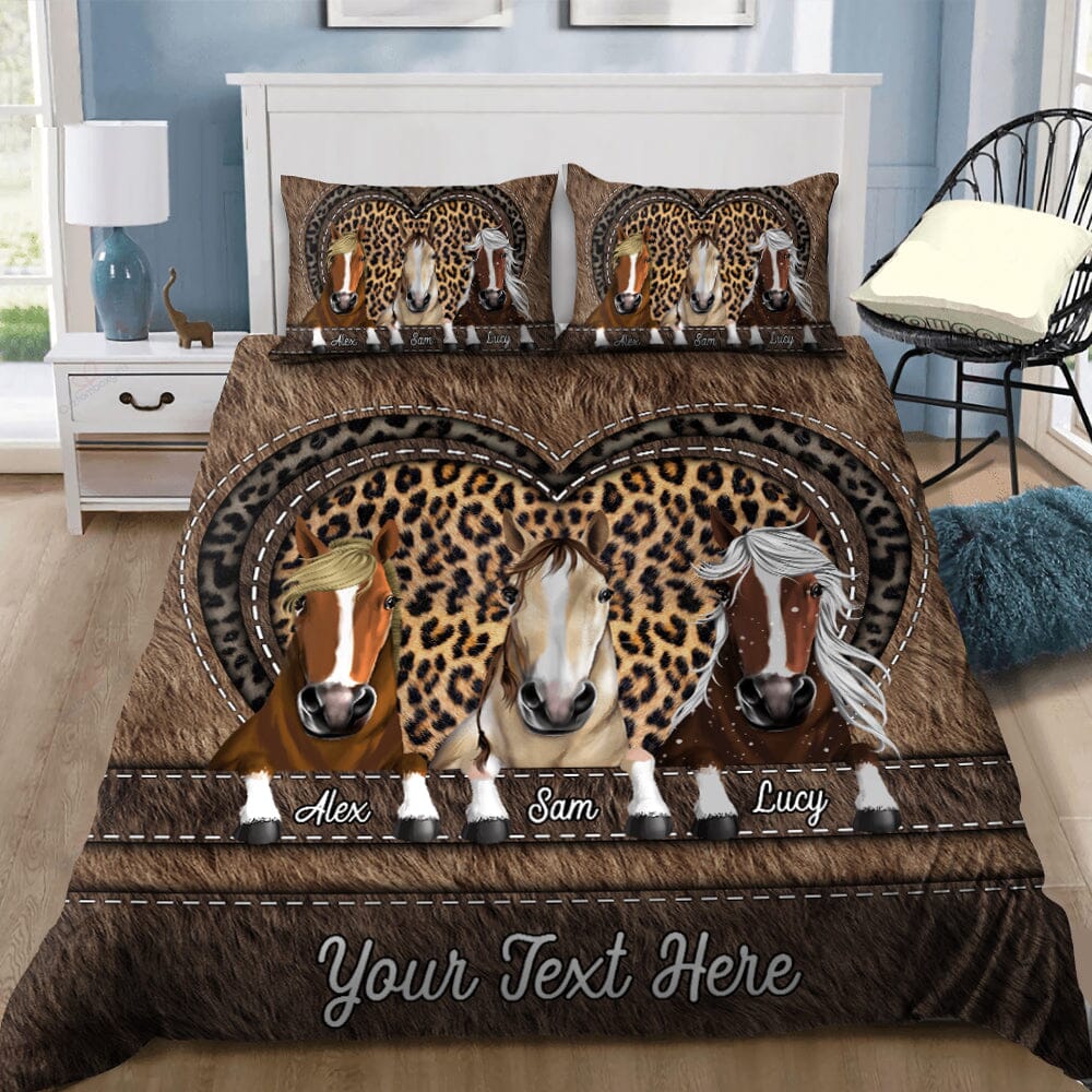 Horse Personalized Bedding Set, Personalized Gift for Horse Lovers - NTD06DEC23TT1 Bedding Set HumanCustom - Unique Personalized Gifts Made Just for You 