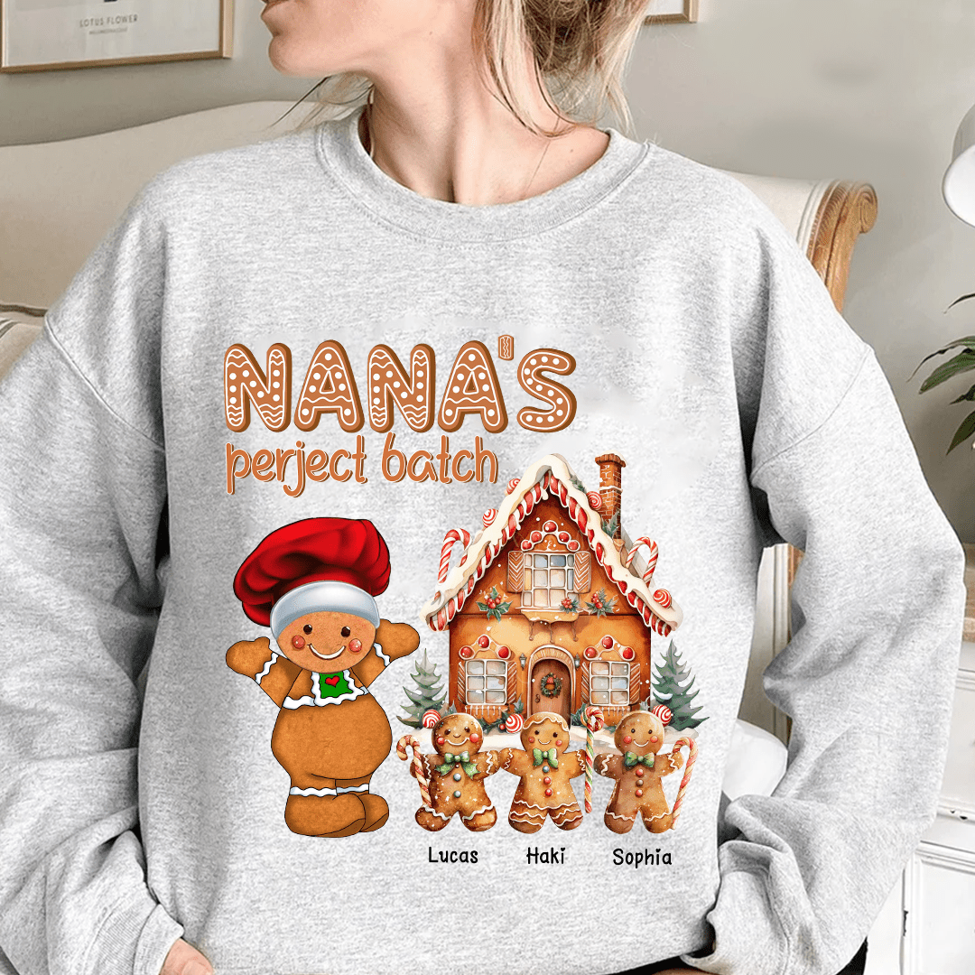 Nana's Perfect Batch Sweatshirt Custom Gingerbread Kids - NTD06NOV23KL2 2d sweatshirt HumanCustom - Unique Personalized Gifts Made Just for You 