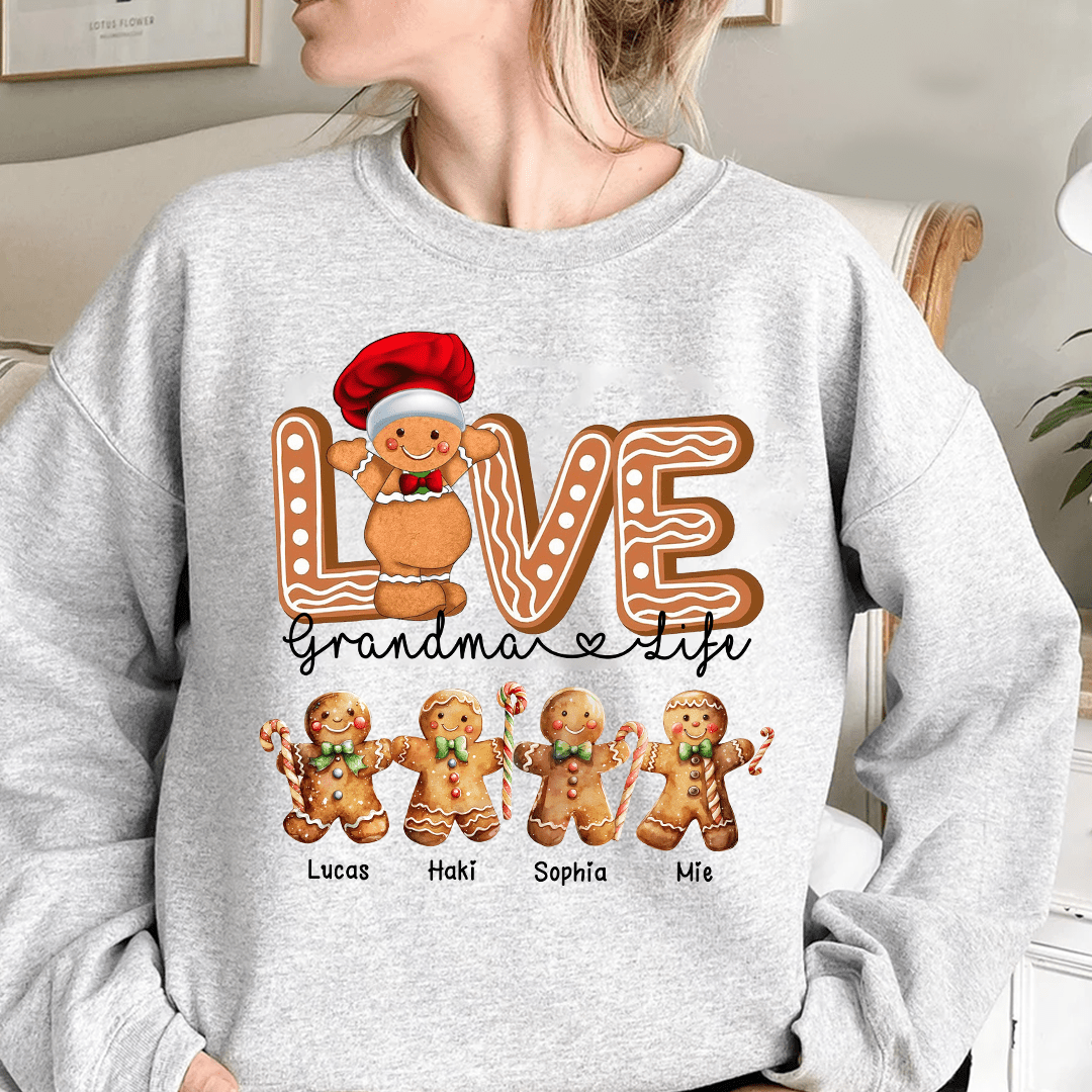 Love Grandma Life - Personalized Sweatshirt Custom Gingerbread Kids - NTD06OCT23KL1 2d sweatshirt HumanCustom - Unique Personalized Gifts Made Just for You 