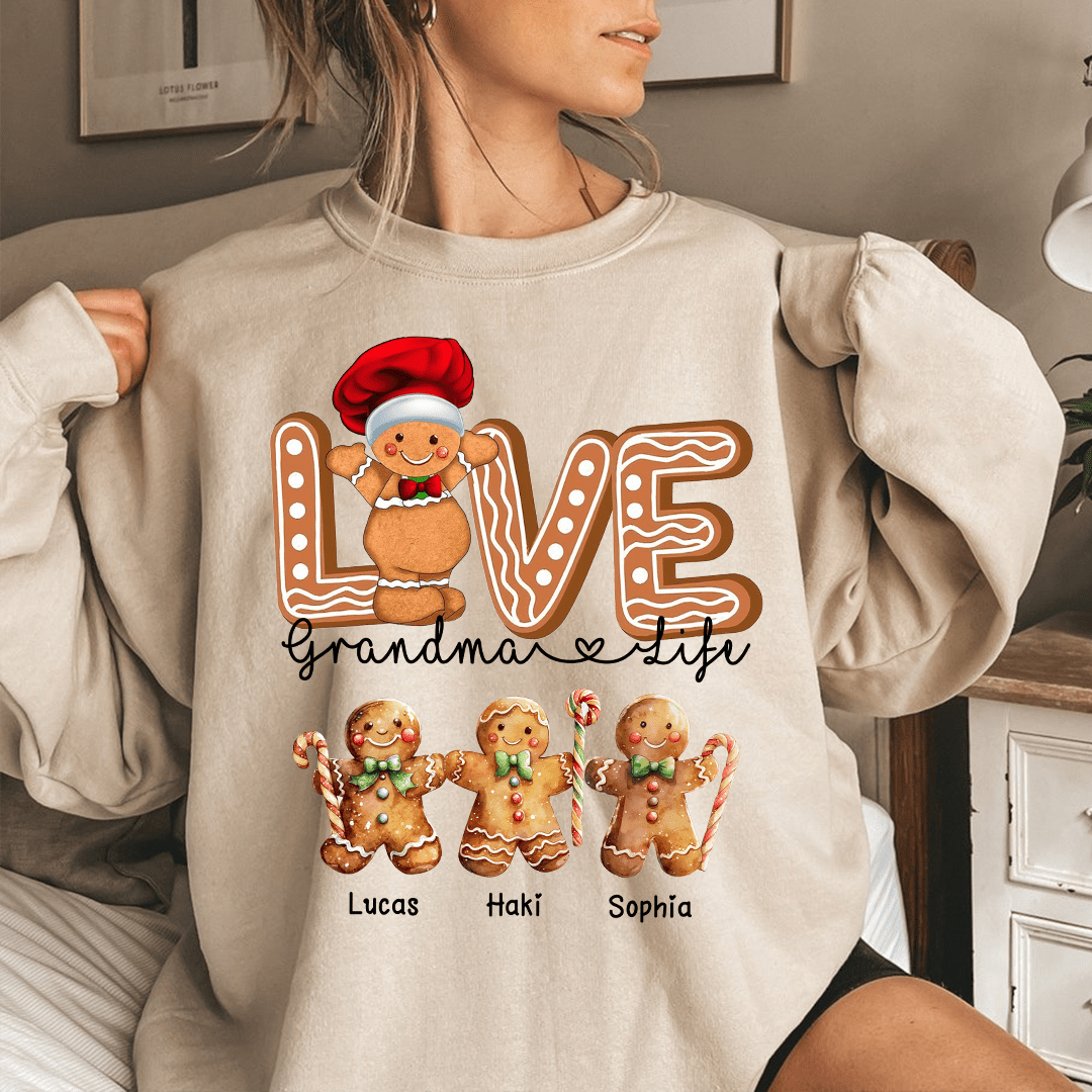 Love Grandma Life - Personalized Sweatshirt Custom Gingerbread Kids - NTD06OCT23KL1 2d sweatshirt HumanCustom - Unique Personalized Gifts Made Just for You 