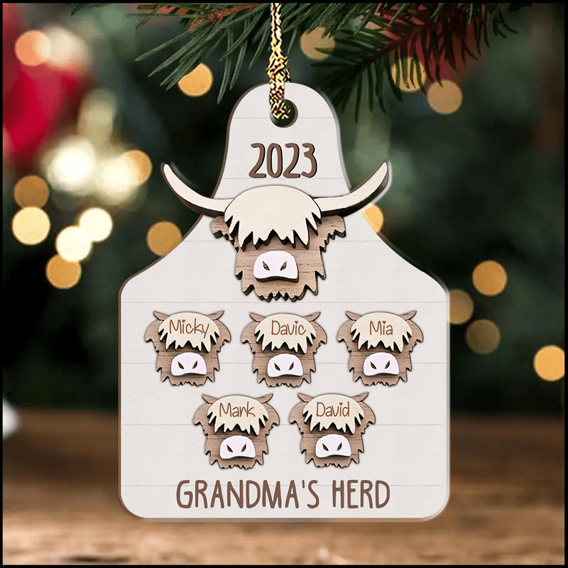 Personalized Highland Cow Ornament