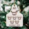 Grandma's Herd - Highland Cow Cattle Tag Christmas Ornament ~ Personalized Trendy Ornament ~ ~ Kids Names - NTD08SEP23KL1