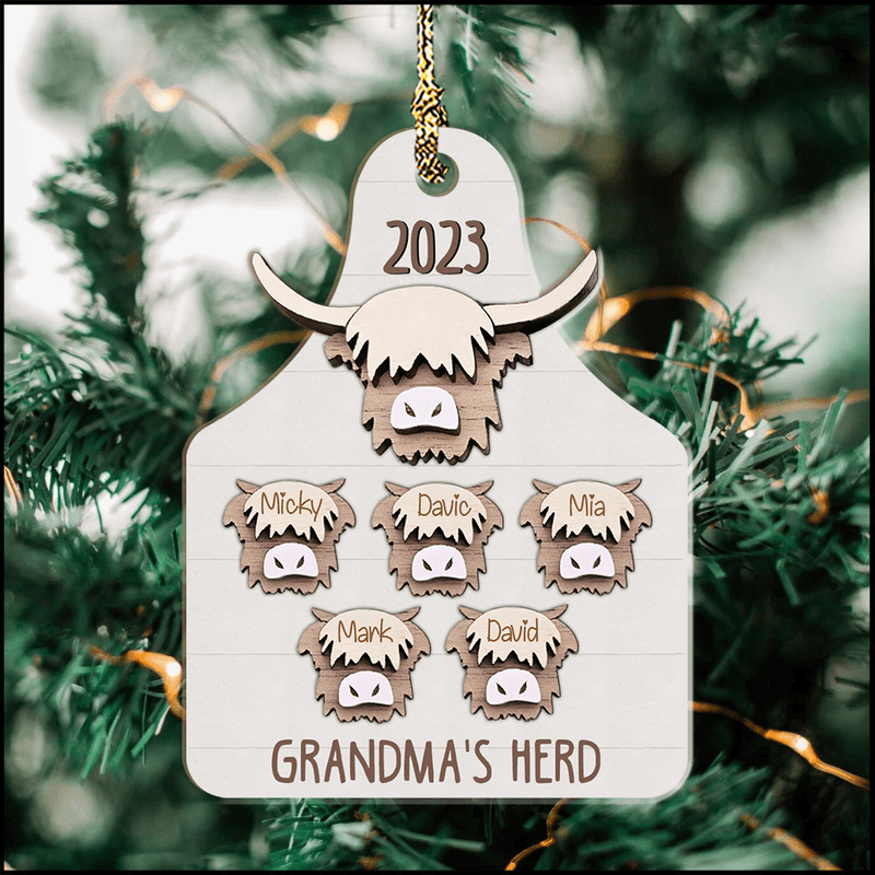 Personalized Highland Cow Ornament