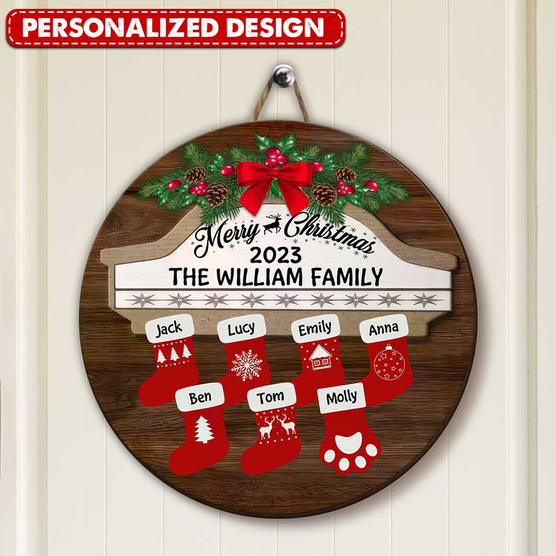 Discover My Family Christmas Door Sign - Personalized Custom Door Sign - Christmas, Home Decor Gift For Family Members