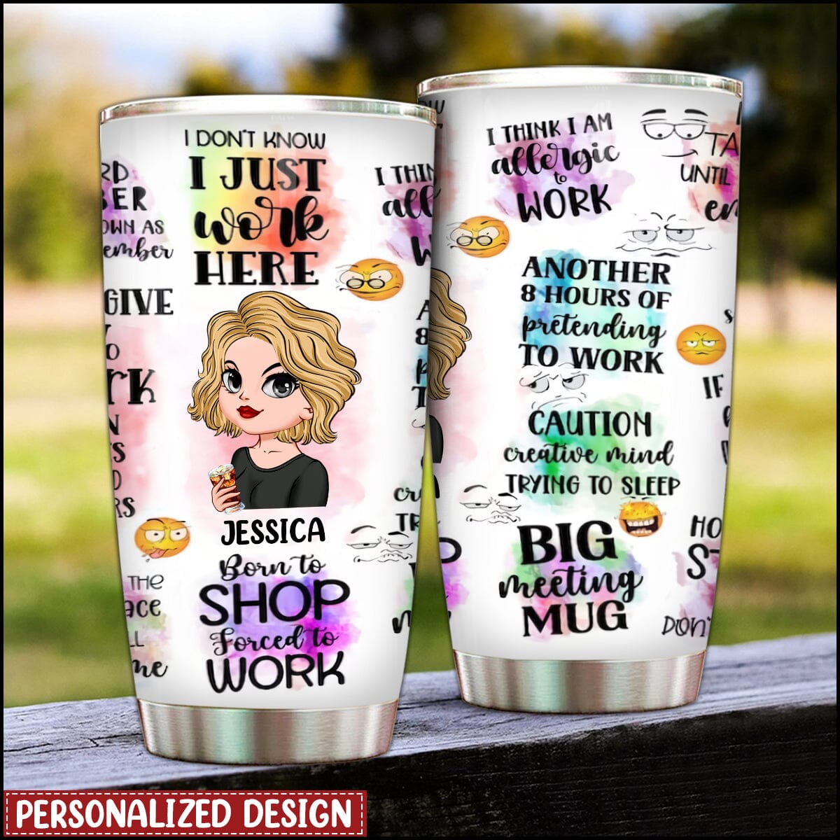 Personalized Funny Office Tumbler, Funny Coworker Gift - NTD11DEC23TT1 Stainless Steel Tumbler HumanCustom - Unique Personalized Gifts Made Just for You 