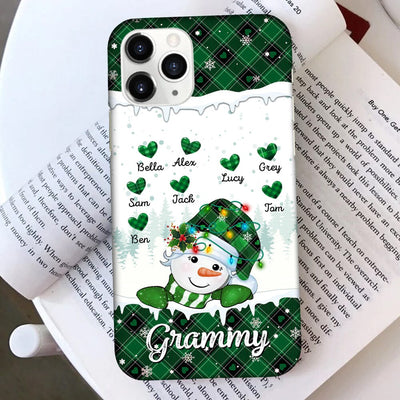 Personalized Grandma Snowman On Truck With Heart Kids Christmas Pattern Phonecase - NTD11OCT23TT1 Silicone Phone Case HumanCustom New