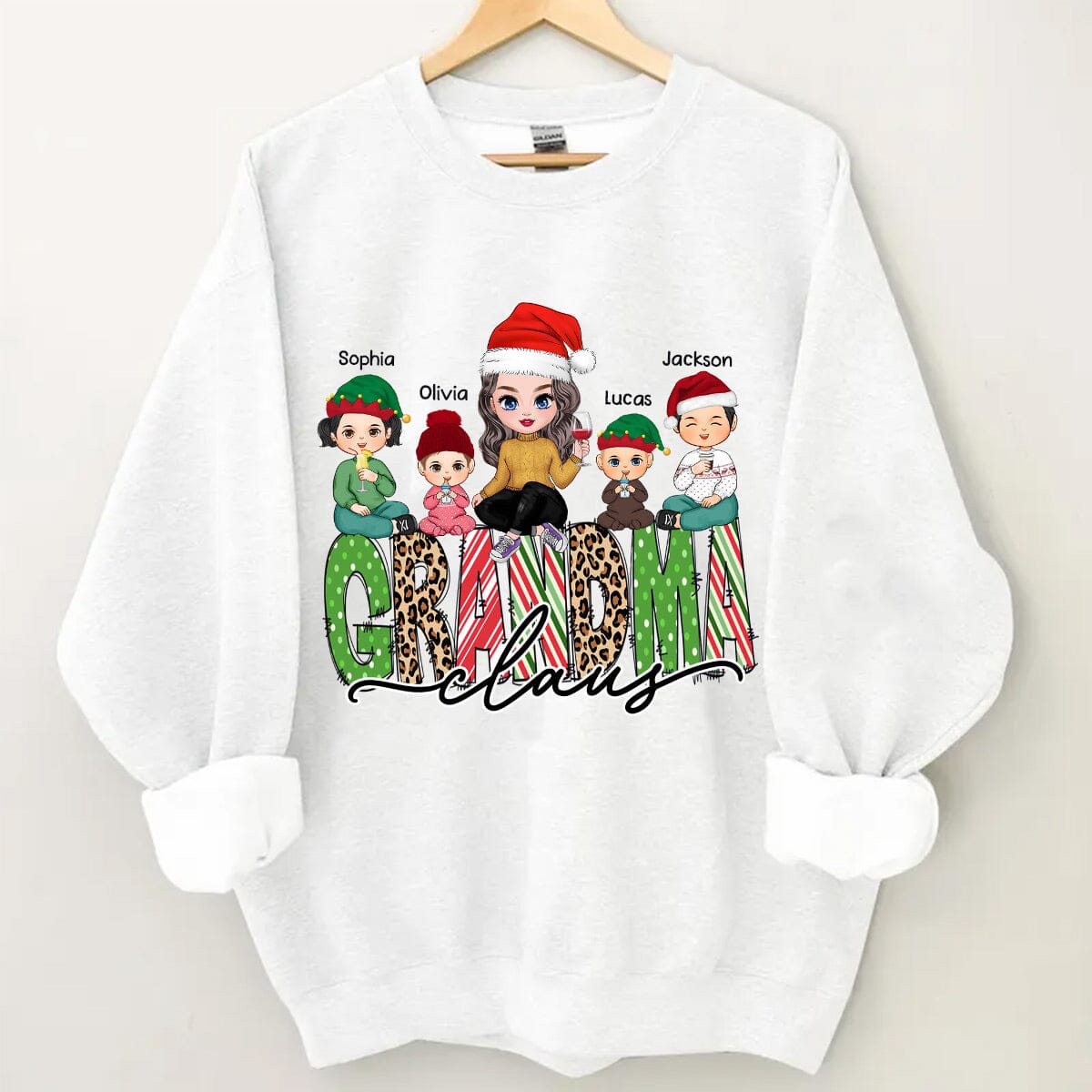 Personalized Christmas Sweat Shirt For Grandma/Mom - NTD11OCT23VA1 White T-shirt and Hoodie HumanCustom New 